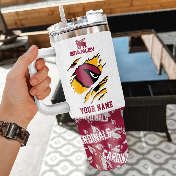 Arizona Cardinals NFL Custom Stanley Quencher 30oz-40oz Stainless Steel Tumbler Hot And Cold Tumbler - Image 3