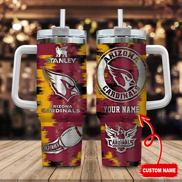 Arizona Cardinals NFL Custom Stanley Quencher 30oz-40oz Stainless Steel Tumbler Hot And Cold Tumbler
