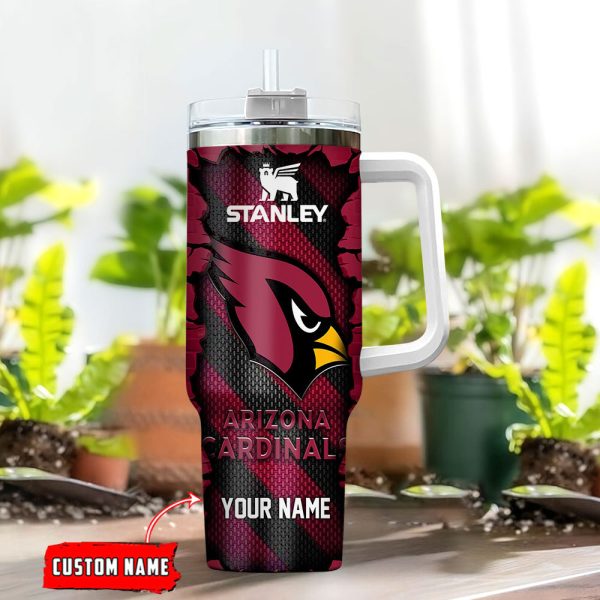 Arizona Cardinals NFL Custom Stanley Quencher 30oz-40oz Stainless Steel Tumbler Hot And Cold Tumbler - Image 2