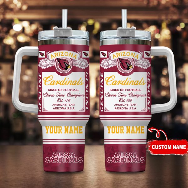 Arizona Cardinals NFL Kings of Football Custom Stanley Quencher 30oz-40oz Stainless Steel Tumbler Hot And Cold Tumbler