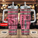 Arizona Cardinals NFL Diehard Fan Custom Stanley Quencher 30oz-40oz Stainless Steel Tumbler Hot And Cold Tumbler