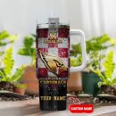 Arizona Cardinals NFL Glitter Golden Logo Custom Stanley Quencher 30oz-40oz Stainless Steel Tumbler Hot And Cold Tumbler