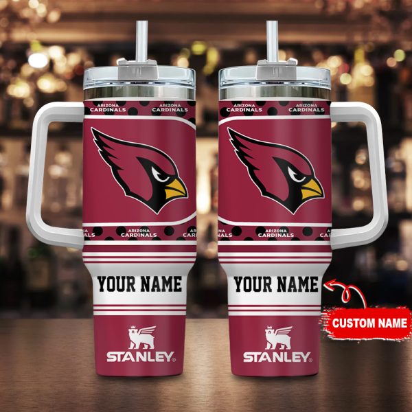 Arizona Cardinals NFL Custom Stanley Quencher 30oz-40oz Stainless Steel Tumbler Hot And Cold Tumbler