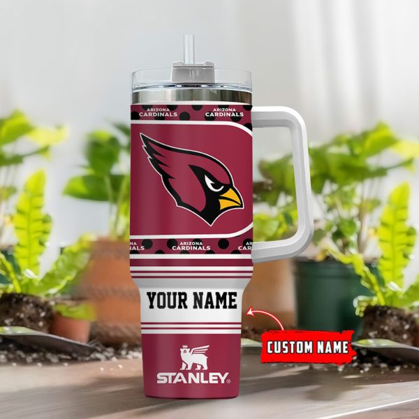 Arizona Cardinals NFL Custom Stanley Quencher 30oz-40oz Stainless Steel Tumbler Hot And Cold Tumbler - Image 2