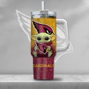 NFL Arizona Cardinals Baby Yoda Custom Stanley Quencher 30oz-40oz Stainless Steel Tumbler Hot And Cold Tumbler