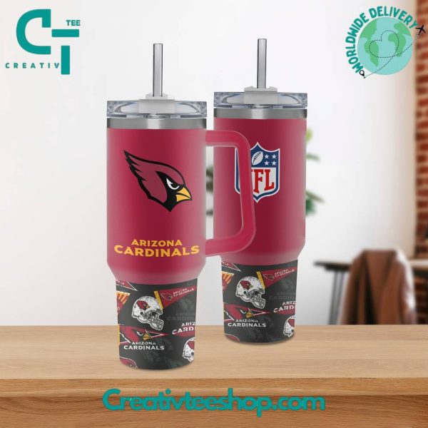 Arizona Cardinals NFL Custom Stanley Quencher 30oz-40oz Stainless Steel Tumbler Hot And Cold Tumbler