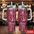 Arizona Cardinals NFL Silver Custom Stanley Quencher 30oz-40oz Stainless Steel Tumbler Hot And Cold Tumbler