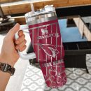 Arizona Cardinals NFL Silver Custom Stanley Quencher 30oz-40oz Stainless Steel Tumbler Hot And Cold Tumbler