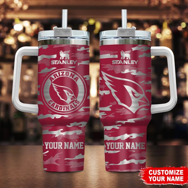 Arizona Cardinals NFL Camo Pattern Custom Stanley Quencher 30oz-40oz Stainless Steel Tumbler Hot And Cold Tumbler
