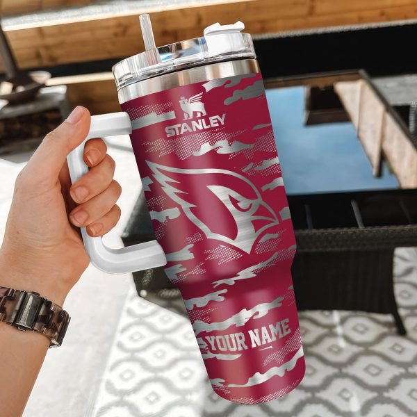 Arizona Cardinals NFL Camo Pattern Custom Stanley Quencher 30oz-40oz Stainless Steel Tumbler Hot And Cold Tumbler - Image 3