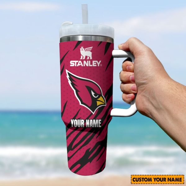 Arizona Cardinals NFL Custom Stanley Quencher 30oz-40oz Stainless Steel Tumbler Hot And Cold Tumbler
