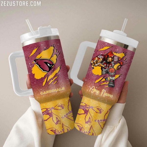 Arizona Cardinals NFL Custom Stanley Quencher 30oz-40oz Stainless Steel Tumbler Hot And Cold Tumbler