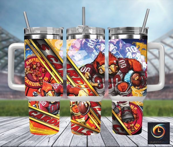 Arizona Cardinals NFL Mascot Custom Stanley Quencher 30oz-40oz Stainless Steel Tumbler Hot And Cold Tumbler