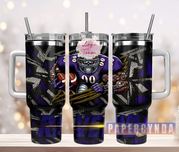 Baltimore Ravens Custom Stanley Quencher 30oz-40oz Stainless Steel Tumbler Hot And Cold Tumbler