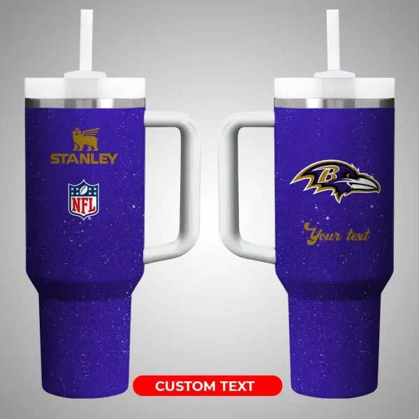 Baltimore Ravens NFL Custom Stanley Quencher 30oz-40oz Stainless Steel