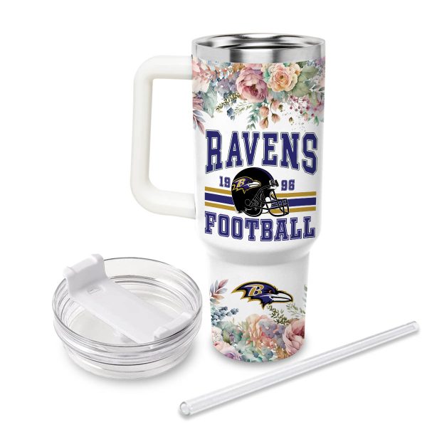 Baltimore Ravens NFL Custom Stanley Quencher 30oz-40oz Stainless Steel Tumbler Hot And Cold Tumbler - Image 3