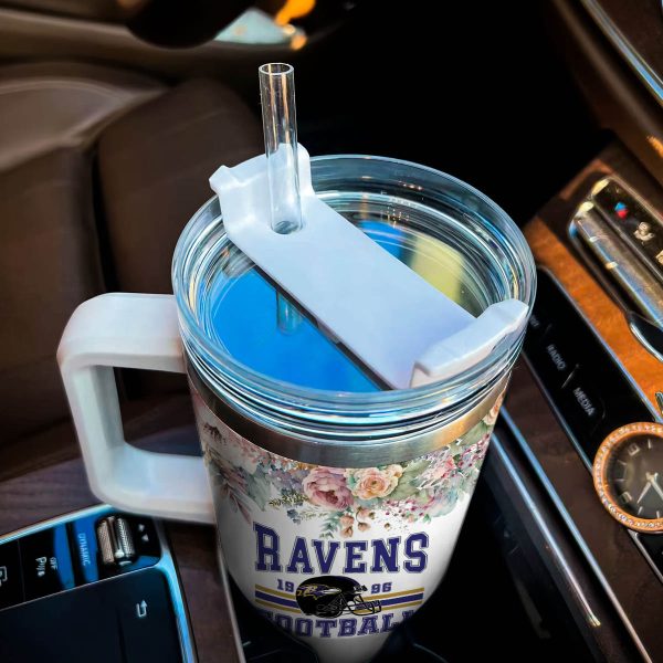 Baltimore Ravens NFL Custom Stanley Quencher 30oz-40oz Stainless Steel Tumbler Hot And Cold Tumbler - Image 5