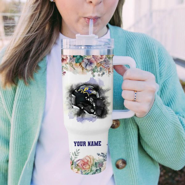 Baltimore Ravens NFL Custom Stanley Quencher 30oz-40oz Stainless Steel Tumbler Hot And Cold Tumbler - Image 6