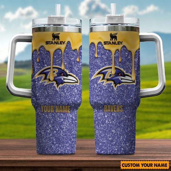NFL Baltimore Ravens Custom Stanley Quencher 30oz-40oz Stainless Steel Tumbler Hot And Cold Tumbler - Image 2