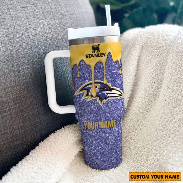 NFL Baltimore Ravens Custom Stanley Quencher 30oz-40oz Stainless Steel Tumbler Hot And Cold Tumbler - Image 3