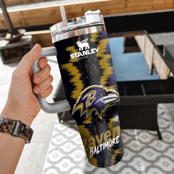 NFL Baltimore Ravens Custom Stanley Quencher 30oz-40oz Stainless Steel Tumbler Hot And Cold Tumbler