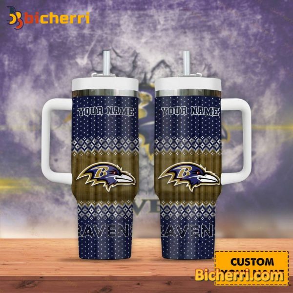 Baltimore Ravens NFL Custom Stanley Quencher 30oz-40oz Stainless Steel Tumbler Hot And Cold Tumbler