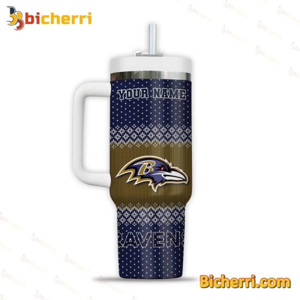 Baltimore Ravens NFL Custom Stanley Quencher 30oz-40oz Stainless Steel Tumbler Hot And Cold Tumbler - Image 2