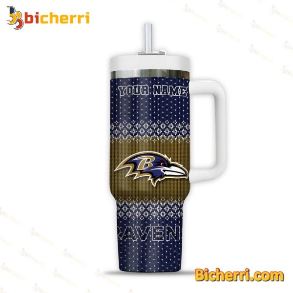 Baltimore Ravens NFL Custom Stanley Quencher 30oz-40oz Stainless Steel Tumbler Hot And Cold Tumbler - Image 3