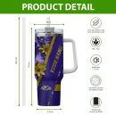 Baltimore Ravens NFL Custom Stanley Quencher 30oz-40oz Stainless Steel Tumbler Hot And Cold Tumbler