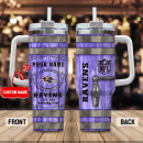 Baltimore Ravens NFL Diehard Fan Custom Stanley Quencher 30oz-40oz Stainless Steel Tumbler Hot And Cold Tumbler