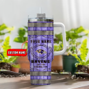 Baltimore Ravens NFL Diehard Fan Custom Stanley Quencher 30oz-40oz Stainless Steel Tumbler Hot And Cold Tumbler