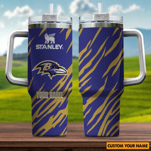 Baltimore Ravens NFL Custom Stanley Quencher 30oz-40oz Stainless Steel Tumbler Hot And Cold Tumbler