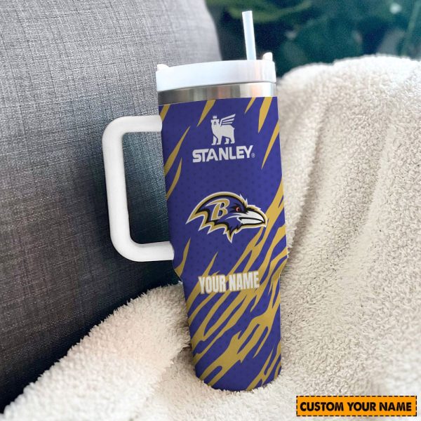 Baltimore Ravens NFL Custom Stanley Quencher 30oz-40oz Stainless Steel Tumbler Hot And Cold Tumbler - Image 2
