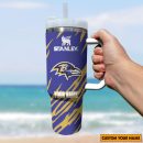 Baltimore Ravens NFL Custom Stanley Quencher 30oz-40oz Stainless Steel Tumbler Hot And Cold Tumbler