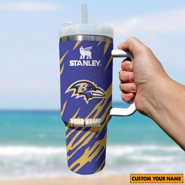 Baltimore Ravens NFL Custom Stanley Quencher 30oz-40oz Stainless Steel Tumbler Hot And Cold Tumbler - Image 3