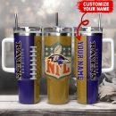 Baltimore Ravens NFL Custom Stanley Quencher 30oz-40oz Stainless Steel Tumbler Hot And Cold Tumbler