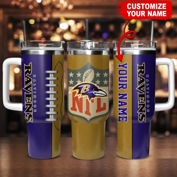 Baltimore Ravens NFL Custom Stanley Quencher 30oz-40oz Stainless Steel Tumbler Hot And Cold Tumbler - Image 2