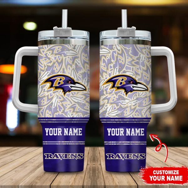 Baltimore Ravens NFL Custom Stanley Quencher 30oz-40oz Stainless Steel Tumbler Hot And Cold Tumbler