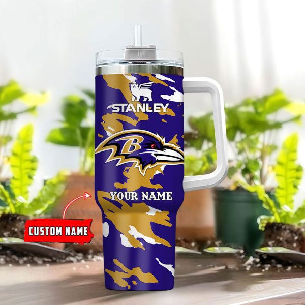 Baltimore Ravens NFL Custom Stanley Quencher 30oz-40oz Stainless Steel Tumbler Hot And Cold Tumbler - Image 2