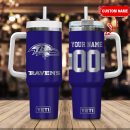 Baltimore Ravens NFL Laser Engraved Effect Custom Stanley Quencher 30oz-40oz Stainless Steel Tumbler Hot And Cold Tumbler