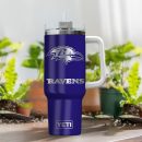 Baltimore Ravens NFL Laser Engraved Effect Custom Stanley Quencher 30oz-40oz Stainless Steel Tumbler Hot And Cold Tumbler