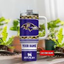 Baltimore Ravens NFL Custom Stanley Quencher 30oz-40oz Stainless Steel Tumbler Hot And Cold Tumbler