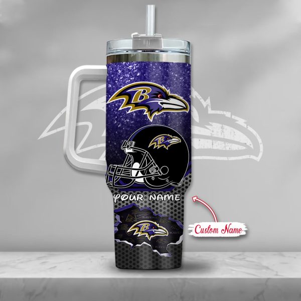 NFL Baltimore Ravens Mickey Mouse Custom Stanley Quencher 30oz-40oz Stainless Steel Tumbler Hot And Cold Tumbler - Image 3