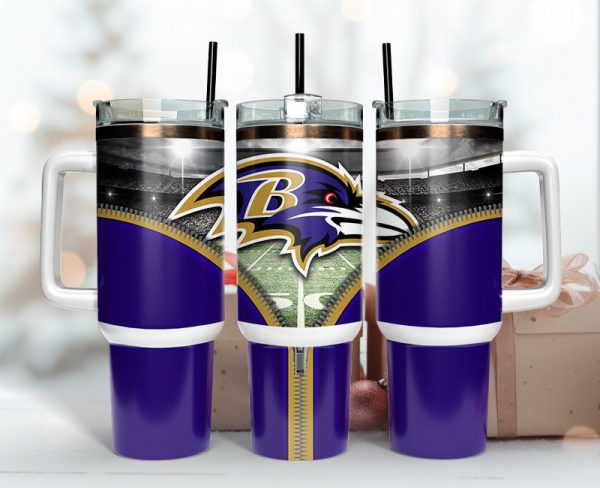 Baltimore Ravens NFL Custom Stanley Quencher 30oz-40oz Stainless Steel Tumbler Hot And Cold Tumbler
