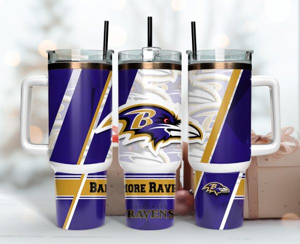 Baltimore Ravens NFL Custom Stanley Quencher 30oz-40oz Stainless Steel Tumbler Hot And Cold Tumbler