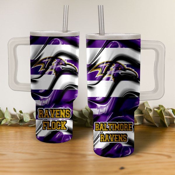Baltimore Ravens NFL Custom Stanley Quencher 30oz-40oz Stainless Steel Tumbler Hot And Cold Tumbler