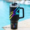 Baltimore Ravens NFL Hologram Logo Custom Stanley Quencher 30oz-40oz Stainless Steel Tumbler Hot And Cold Tumbler