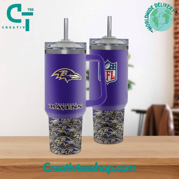 Baltimore Ravens NFL Custom Stanley Quencher 30oz-40oz Stainless Steel Tumbler Hot And Cold Tumbler