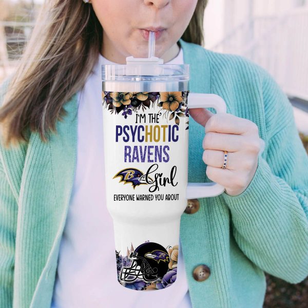 Baltimore Ravens NFL Custom Stanley Quencher 30oz-40oz Stainless Steel Tumbler - Image 6