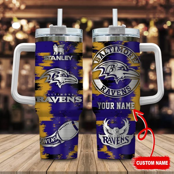 Baltimore Ravens NFL Custom Stanley Quencher 30oz-40oz Stainless Steel Tumbler Hot And Cold Tumbler